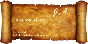 Jakabos Alex névjegykártya